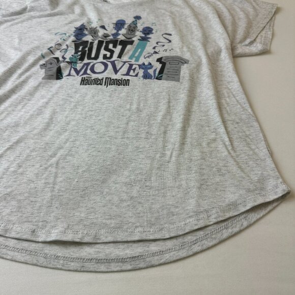 Disney Haunted Mansion Shirt Womens Medium Gray Bust A Move Graphic Tee Party - Picture 6 of 10